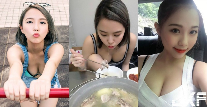 正妹細肩帶低胸低頭「露圓乳」大啖火鍋！由上而下的邪惡視角太猖狂&#8230;