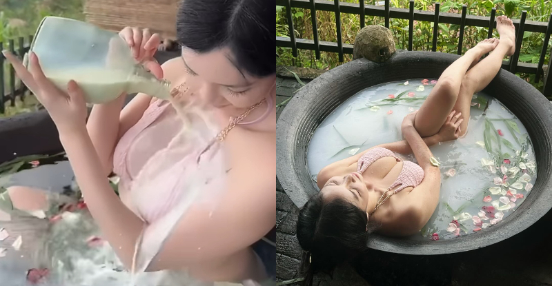 乳香四溢！長腿女神「羅莉」曬超讚視角，「奶上加奶」湯超補！